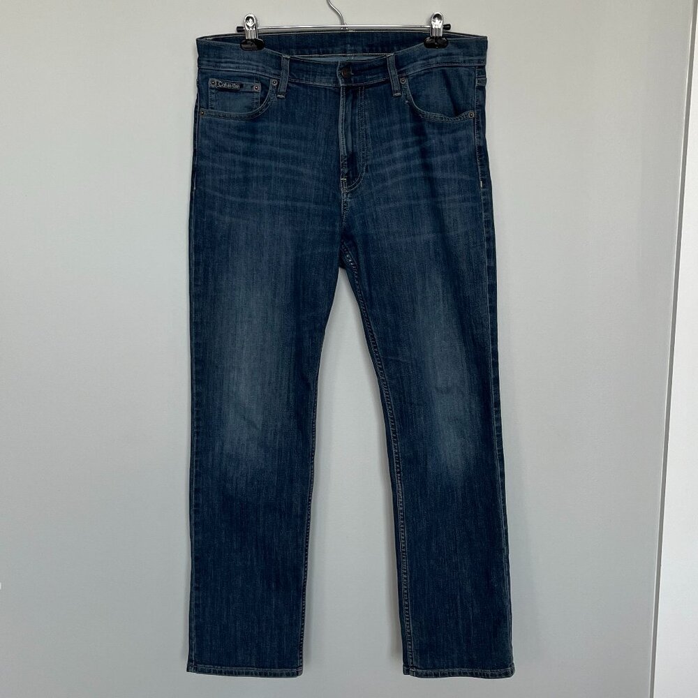 Calvin Klein Straight Blue Jeans 34 x 30 (12)